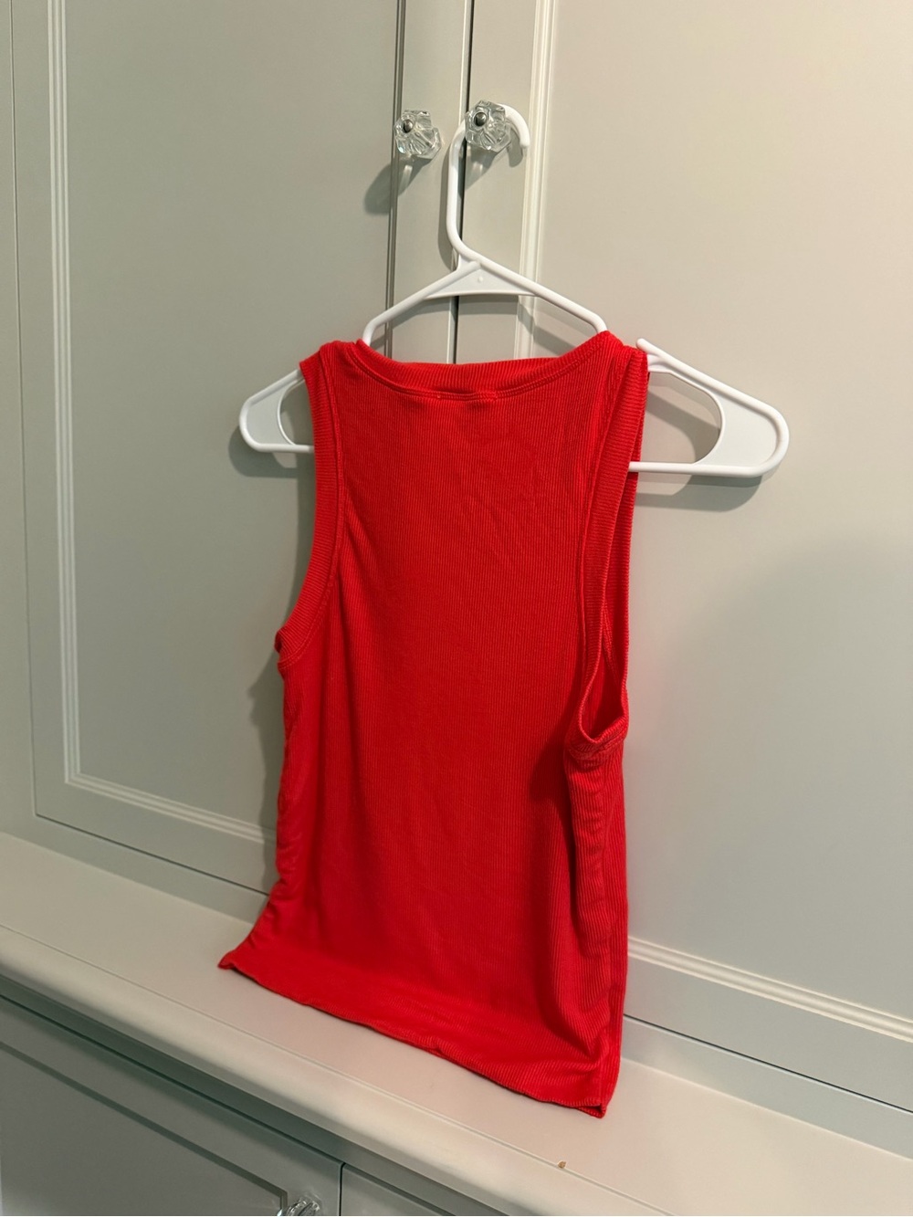 LNA Red Ribbed Tank Top - Picture 4 of 5